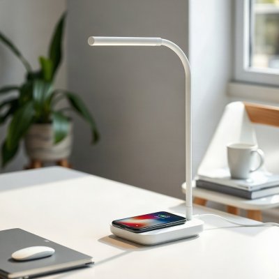 Luminária de Mesa LED com Carregador Sem Fio