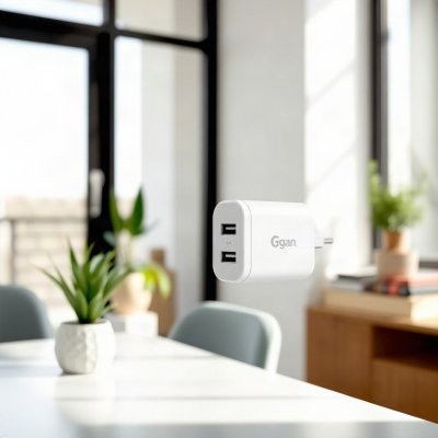 Carregador GaN 65 W — 2× USB-C + USB-A