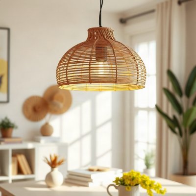Luminária Pendente Rattan 40 cm