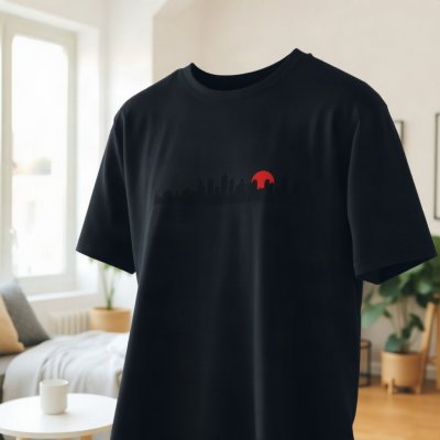 Camiseta Estampada Skyline — Preta