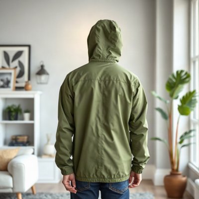 Jaqueta Corta-Vento Impermeável — Verde Militar