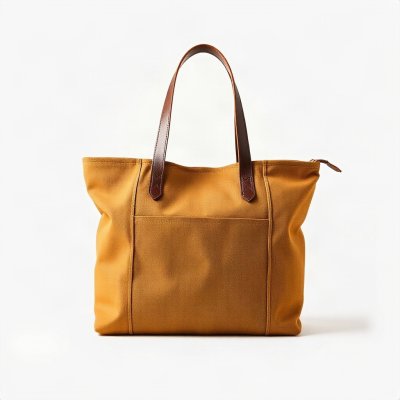 Bolsa Tote Lona Encerada — Caramelo